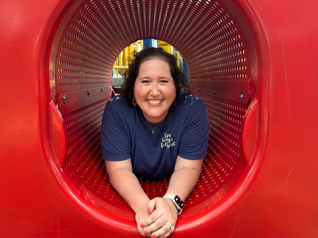 Picture of Speech Therapist, Sarah Cooper Pendergast, on Playground Smiling
